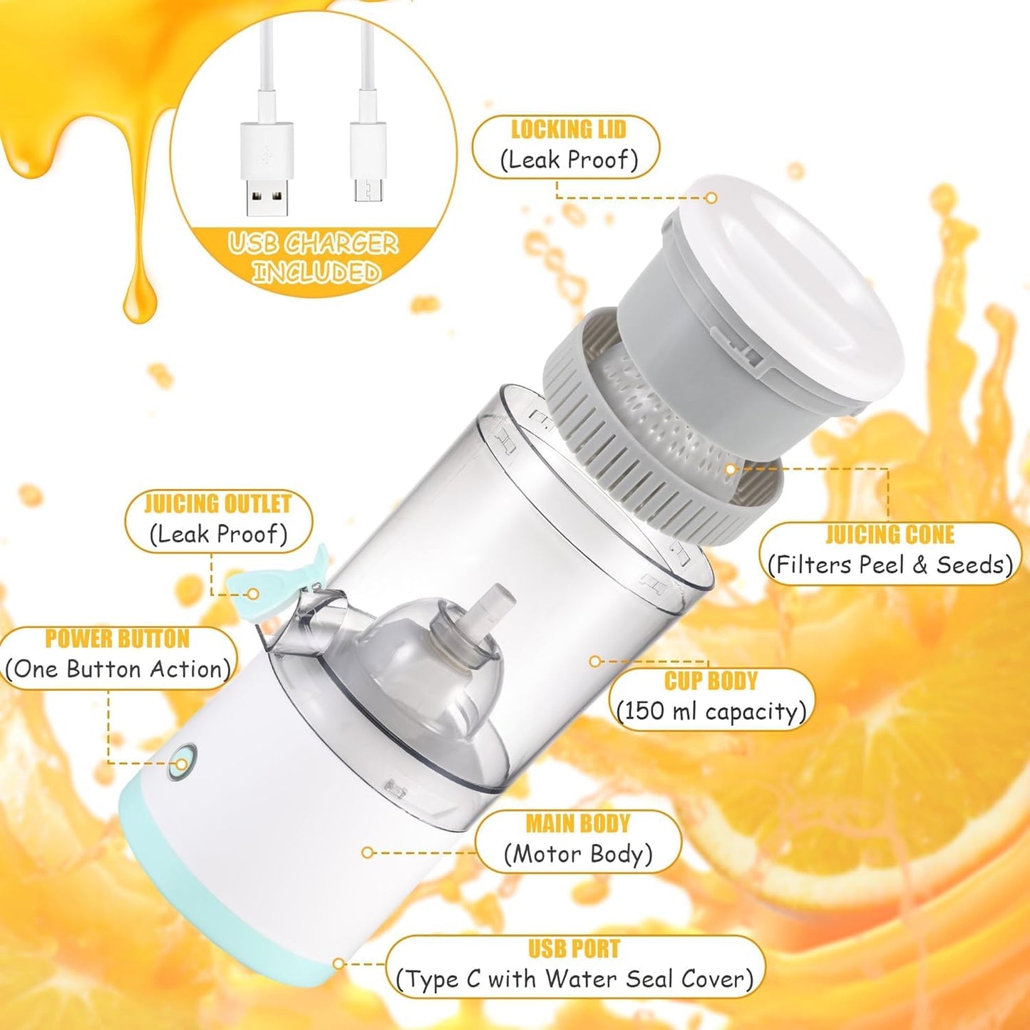 Rechargeable Electric Citrus Juicer