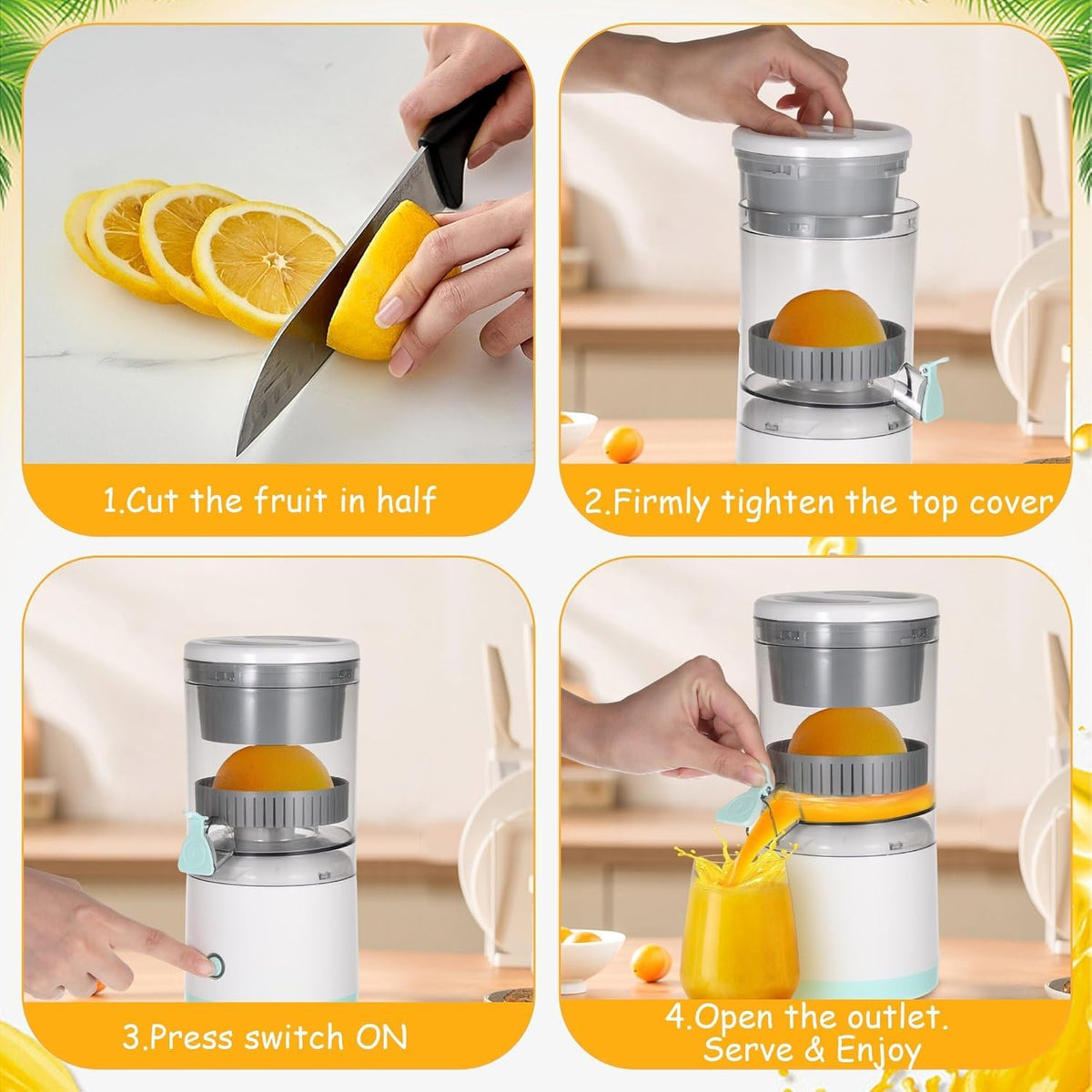 Rechargeable Electric Citrus Juicer