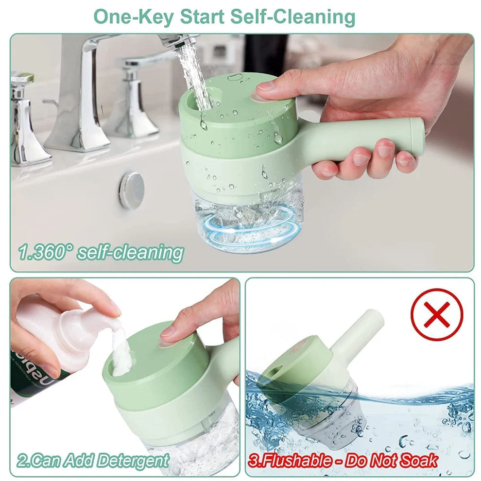 4-in-1 Electric Vegetable Cutter, Slicer, Grater, Chopper