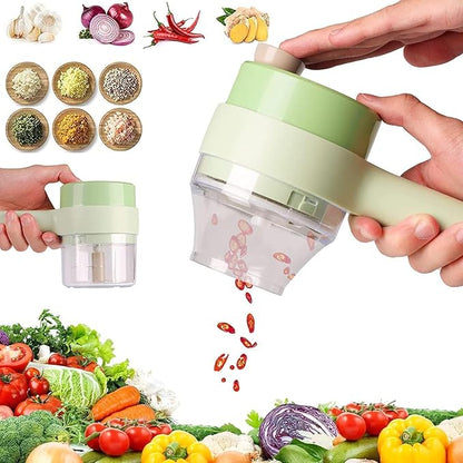 4-in-1 Electric Vegetable Cutter, Slicer, Grater, Chopper
